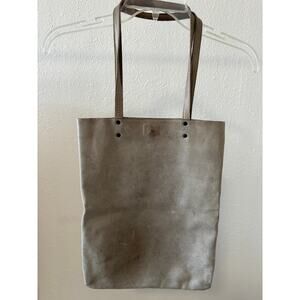 Leah Lerner Thick Leather Tote Bag Grey Minimalist Shopper